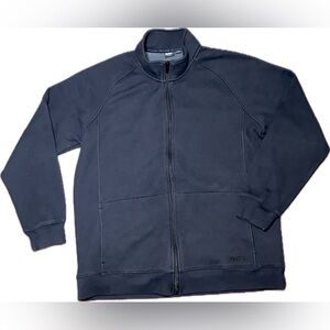 Bench Men's Black Cozy Zip Up Waffle Knit Fleece Lined Track Jacket Sweater XL